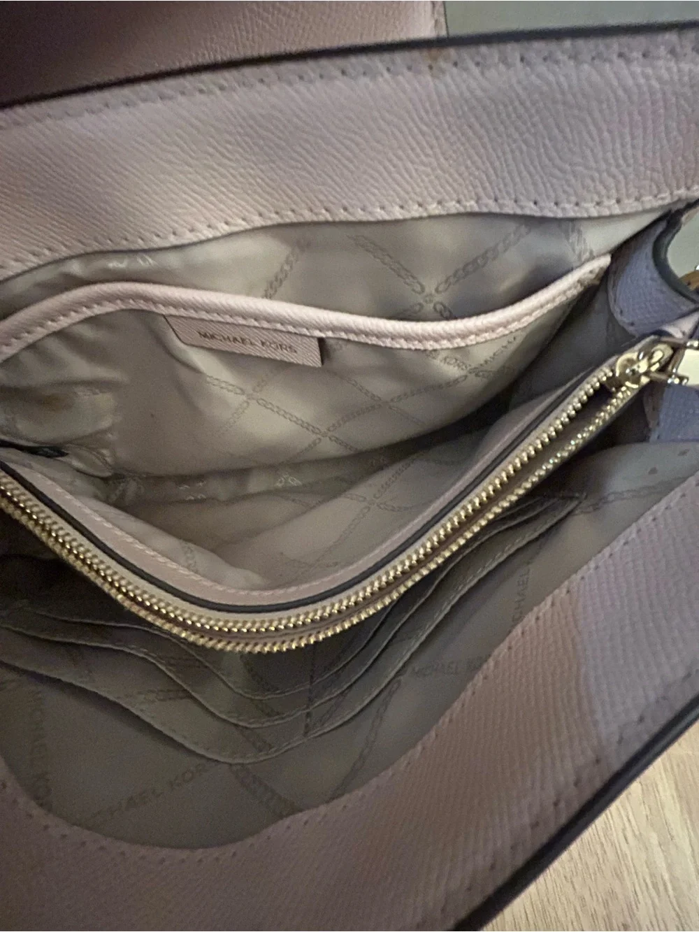 Michael Kors Mott Leather Convertible Pink Crossbody Shoulder Bag
